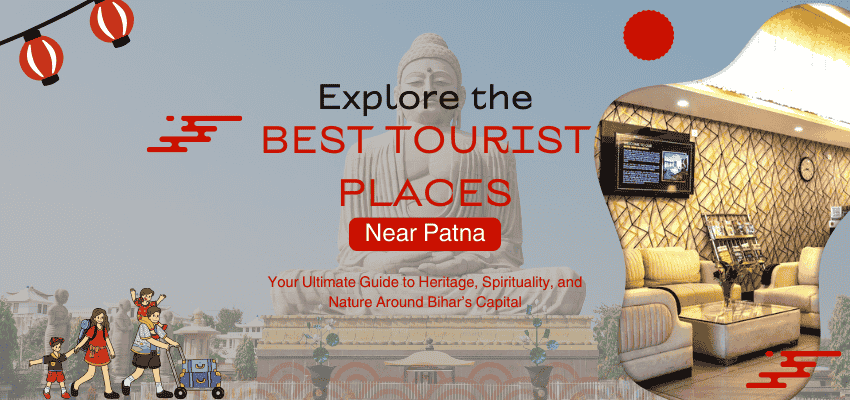 Scenic view of Bodh Gaya Mahabodhi Temple, a popular tourist place near Patna